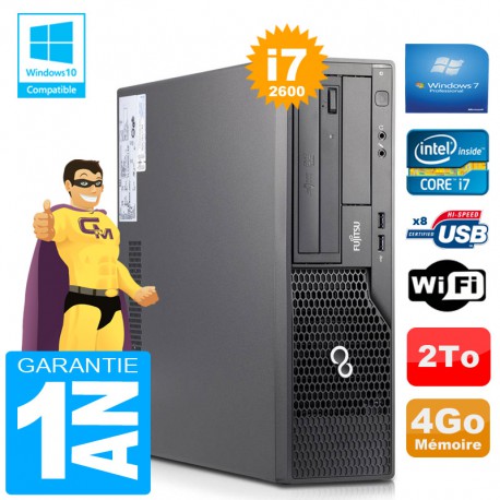PC Fujitsu Esprimo E500 E85+ SFF Core I7-2600 RAM 4Go Disque 2 To Wifi W7