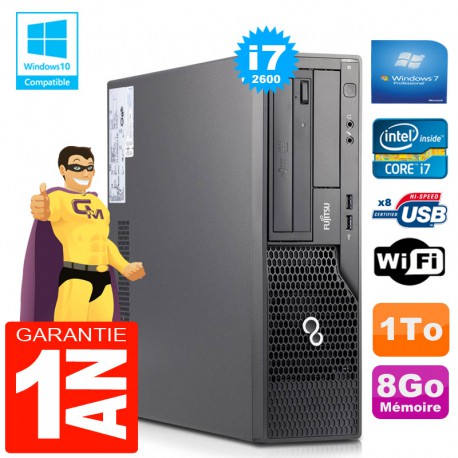 PC Fujitsu Esprimo E500 E85+ SFF Core I7-2600 RAM 8Go Disque 1 To Wifi W7
