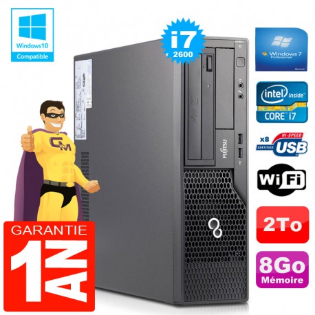 PC Fujitsu Esprimo E500 E85+ SFF Core I7-2600 RAM 8Go Disque 2 To Wifi W7