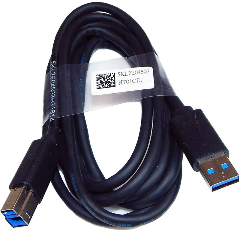 Câble USB 3.0 Type-A Vers USB-B - Longueur 2m, Noir, Marque Dell - Super Speed