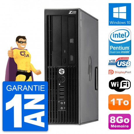PC HP WorkStation Z220 SFF Pentium G2020 RAM 8Go Disque Dur 1To Windows 10 Wifi