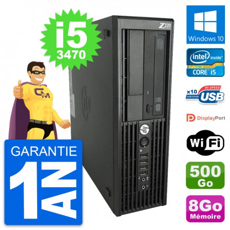 PC HP WorkStation Z220 SFF Core i5-3470 RAM 8Go Disque Dur 500Go Windows 10 Wifi