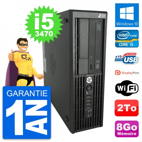 PC HP WorkStation Z220 SFF Core i5-3470 RAM 8Go Disque Dur 2To Windows 10 Wifi