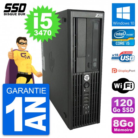 PC HP WorkStation Z220 SFF Intel Core i5-3470 RAM 8Go SSD 120Go Windows 10 Wifi