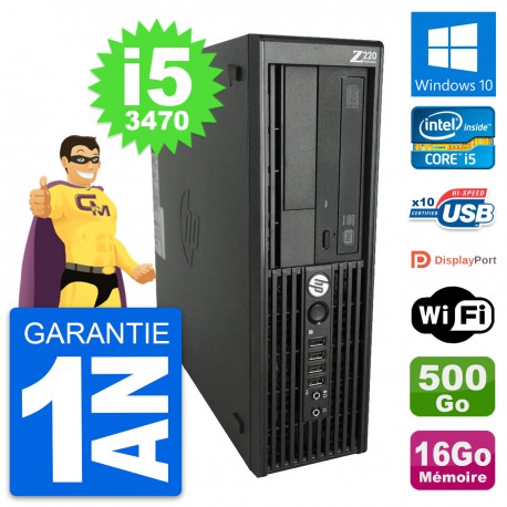 PC HP WorkStation Z220 SFF Core i5-3470 RAM 16Go Disque 500Go Windows 10 Wifi