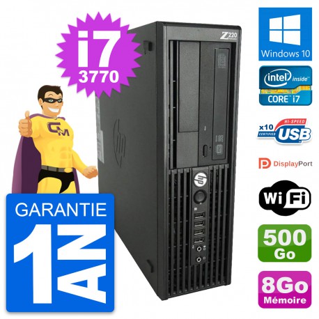 PC HP WorkStation Z220 SFF Core i7-3770 RAM 8Go Disque Dur 500Go Windows 10 Wifi
