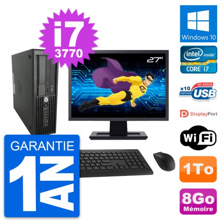 PC HP WorkStation Z220 SFF Ecran 27" i7-3770 RAM 8Go Disque 1To Windows 10 Wifi