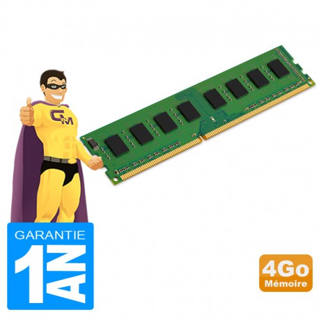 4Go RAM KINGSTON KAC-VR313/4G DDR3 PC3L-10600U 1333Mhz 2Rx8 CL9 PC Bureau