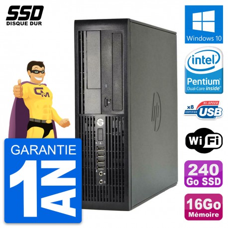 PC HP Pro 4300 SFF Intel Pentium G2020 RAM 16Go SSD 240Go Windows 10 Wifi
