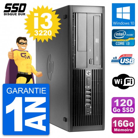 PC HP Pro 4300 SFF Intel Core i3-3220 RAM 16Go SSD 120Go Windows 10 Wifi