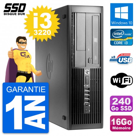 PC HP Pro 4300 SFF Intel Core i3-3220 RAM 16Go SSD 240Go Windows 10 Wifi