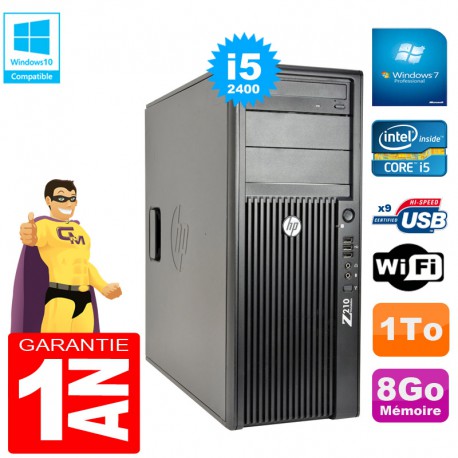 PC Tour HP WorkStation Z210 I5-2400 RAM 8Go Disque 1To Graveur DVD Wifi W7