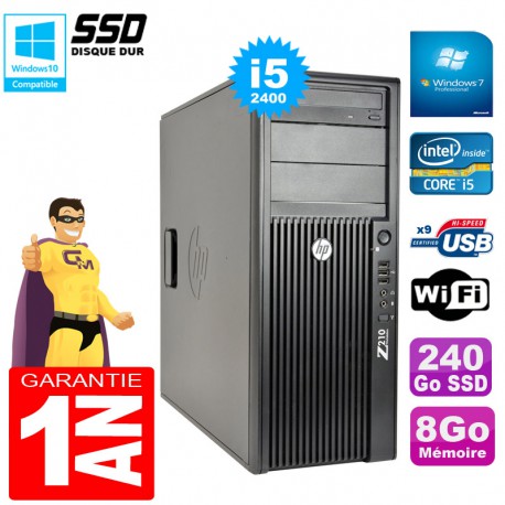 PC Tour HP WorkStation Z210 I5-2400 RAM 8Go Disque 240Go SSD Graveur DVD Wifi W7