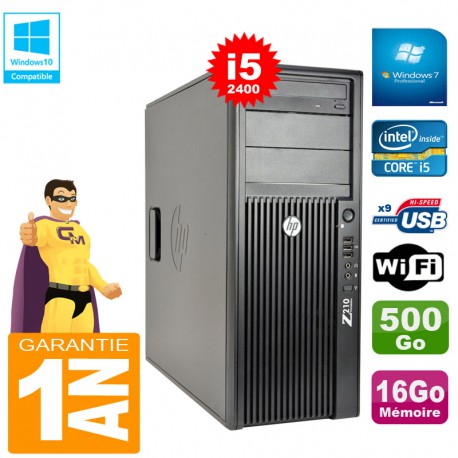 PC Tour HP WorkStation Z210 I5-2400 RAM 16Go Disque 500Go Graveur DVD Wifi W7