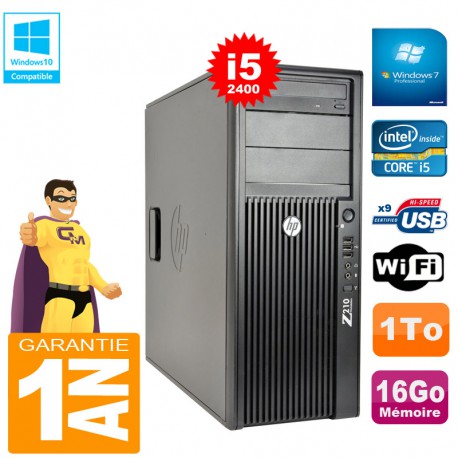 PC Tour HP WorkStation Z210 I5-2400 RAM 16Go Disque 1To Graveur DVD Wifi W7