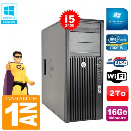 PC Tour HP WorkStation Z210 I5-2400 RAM 16Go Disque 2To Graveur DVD Wifi W7
