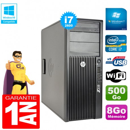 PC Tour HP WorkStation Z210 I7-2600 RAM 8Go Disque 500Go Graveur DVD Wifi W7