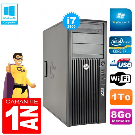 PC Tour HP WorkStation Z210 I7-2600 RAM 8Go Disque 1To Graveur DVD Wifi W7