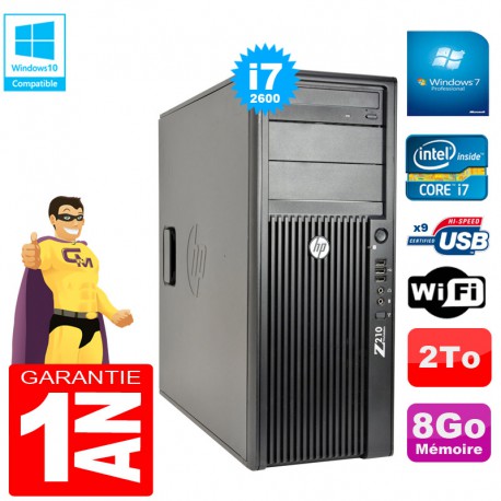 PC Tour HP WorkStation Z210 I7-2600 RAM 8Go Disque 2To Graveur DVD Wifi W7
