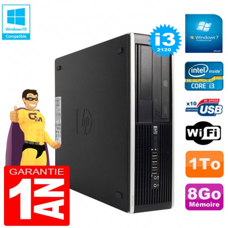 PC HP Compaq Pro 6300 SFF I3-2120 RAM 8Go Disque 1To Graveur DVD Wifi W7