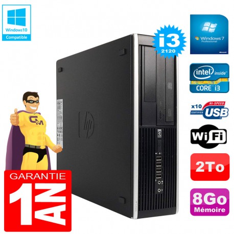 PC HP Compaq Pro 6300 SFF I3-2120 RAM 8Go Disque 2To Graveur DVD Wifi W7
