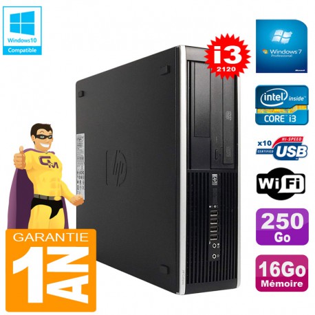 PC HP Compaq Pro 6300 SFF I3-2120 RAM 16Go Disque 250Go Graveur DVD Wifi W7