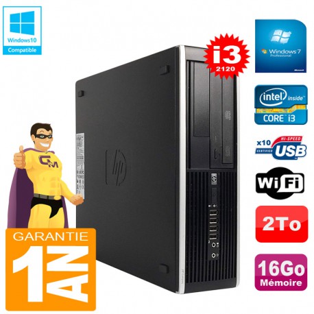 PC HP Compaq Pro 6300 SFF I3-2120 RAM 16Go Disque 2To Graveur DVD Wifi W7