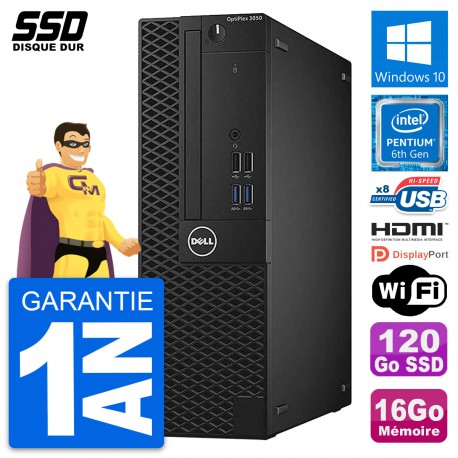 PC Dell OptiPlex 3050 SFF Intel G4400 RAM 16Go SSD 120Go HDMI Windows 10 Wifi