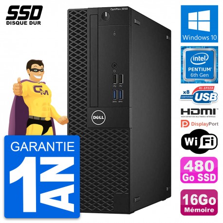 PC Dell OptiPlex 3050 SFF Intel G4400 RAM 16Go SSD 480Go HDMI Windows 10 Wifi