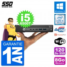 Ultra Mini PC HP 600 G2 DM Intel Core i5-6500T RAM 8Go SSD 120Go Windows 10 Wifi
