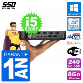 Ultra Mini PC HP 600 G2 DM Intel Core i5-6500T RAM 8Go SSD 240Go Windows 10 Wifi