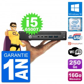 Ultra Mini PC HP 600 G2 DM Intel i5-6500T RAM 16Go Disque 250Go Windows 10 Wifi
