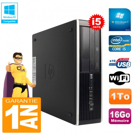 PC HP Compaq Pro 6300 SFF I5-3470 RAM 16Go Disque 1To Graveur DVD Wifi W7