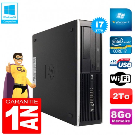 PC HP Compaq Pro 6300 SFF I7-3770 RAM 8Go Disque 2To Graveur DVD Wifi W7