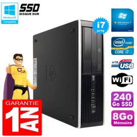 PC HP Compaq Pro 6300 SFF I7-3770 RAM 8Go Disque 240Go SSD Graveur DVD Wifi W7