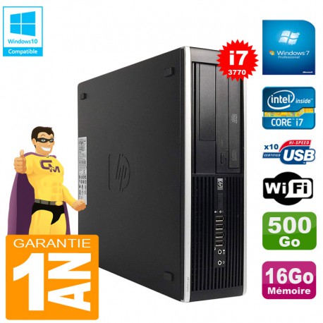 PC HP Compaq Pro 6300 SFF I7-3770 RAM 16Go Disque 500Go Graveur DVD Wifi W7