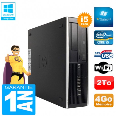 PC HP Compaq Pro 6300 SFF I5-2400 RAM 4Go Disque 2To Graveur DVD Wifi W7