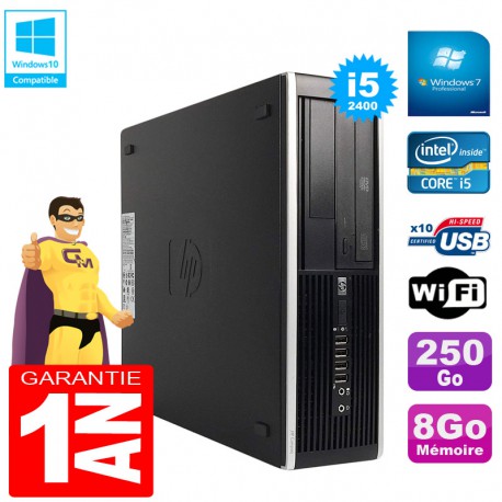 PC HP Compaq Pro 6300 SFF I5-2400 RAM 8Go Disque 250Go Graveur DVD Wifi W7