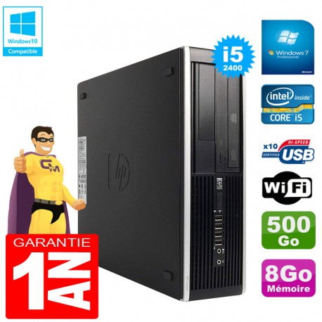 PC HP Compaq Pro 6300 SFF I5-2400 RAM 8Go Disque 500Go Graveur DVD Wifi W7