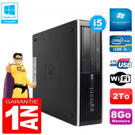 PC HP Compaq Pro 6300 SFF I5-2400 RAM 8Go Disque 2To Graveur DVD Wifi W7