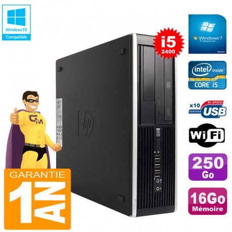 PC HP Compaq Pro 6300 SFF I5-2400 RAM 16Go Disque 250Go Graveur DVD Wifi W7