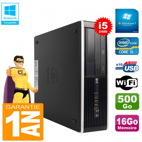 PC HP Compaq Pro 6300 SFF I5-2400 RAM 16Go Disque 500Go Graveur DVD Wifi W7