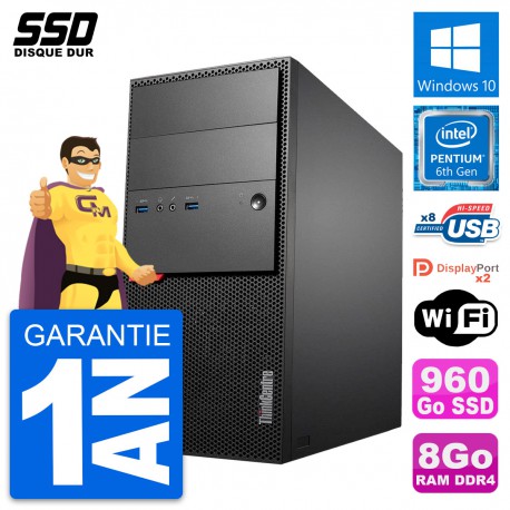 PC Tour Lenovo ThinkCentre M800 Pentium G4400 RAM 8Go SSD 960Go Windows 10 Wifi