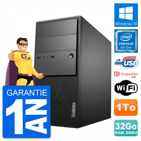 PC Tour Lenovo ThinkCentre M800 Intel G4400 RAM 32Go Disque 1To Windows 10 Wifi