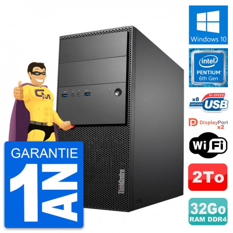 PC Tour Lenovo ThinkCentre M800 Intel G4400 RAM 32Go Disque 2To Windows 10 Wifi