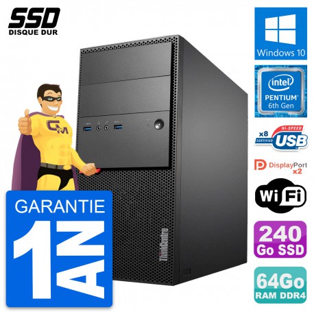 PC Tour Lenovo ThinkCentre M800 Intel G4400 RAM 64Go SSD 240Go Windows 10 Wifi