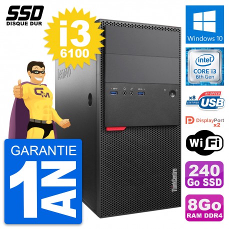 PC Tour Lenovo ThinkCentre M800 Intel i3-6100 RAM 8Go SSD 240Go Windows 10 Wifi