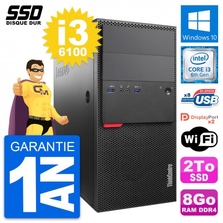 PC Tour Lenovo ThinkCentre M800 Intel i3-6100 RAM 8Go SSD 2To Windows 10 Wifi