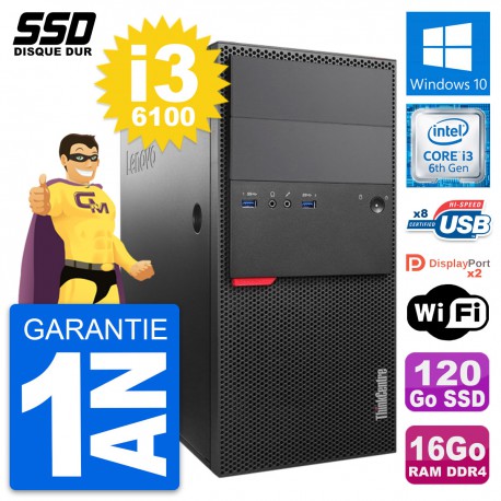 PC Tour Lenovo ThinkCentre M800 Intel i3-6100 RAM 16Go SSD 120Go Windows 10 Wifi