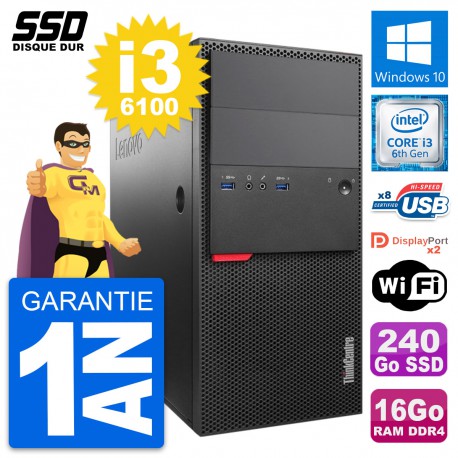 PC Tour Lenovo ThinkCentre M800 Intel i3-6100 RAM 16Go SSD 240Go Windows 10 Wifi